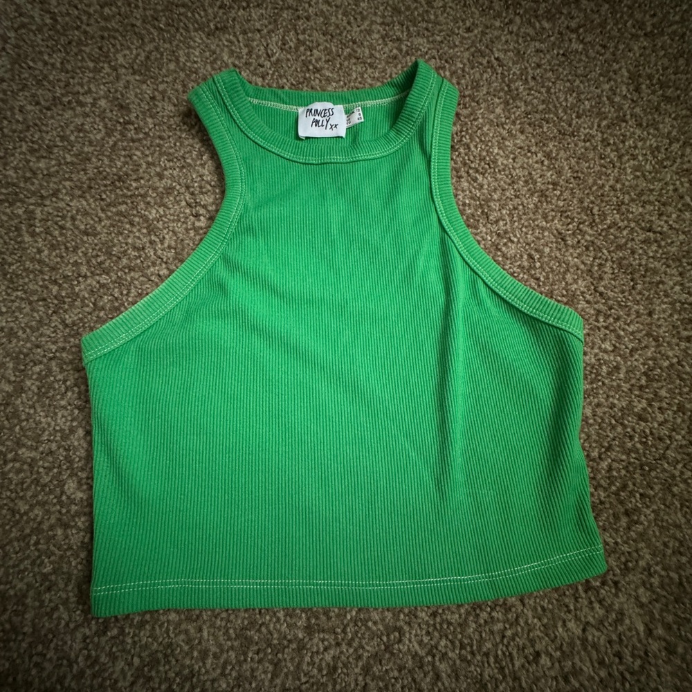 ✨ LAST CHANCE ✨ Princess Polly Green Ribbed Crop Tank | 8